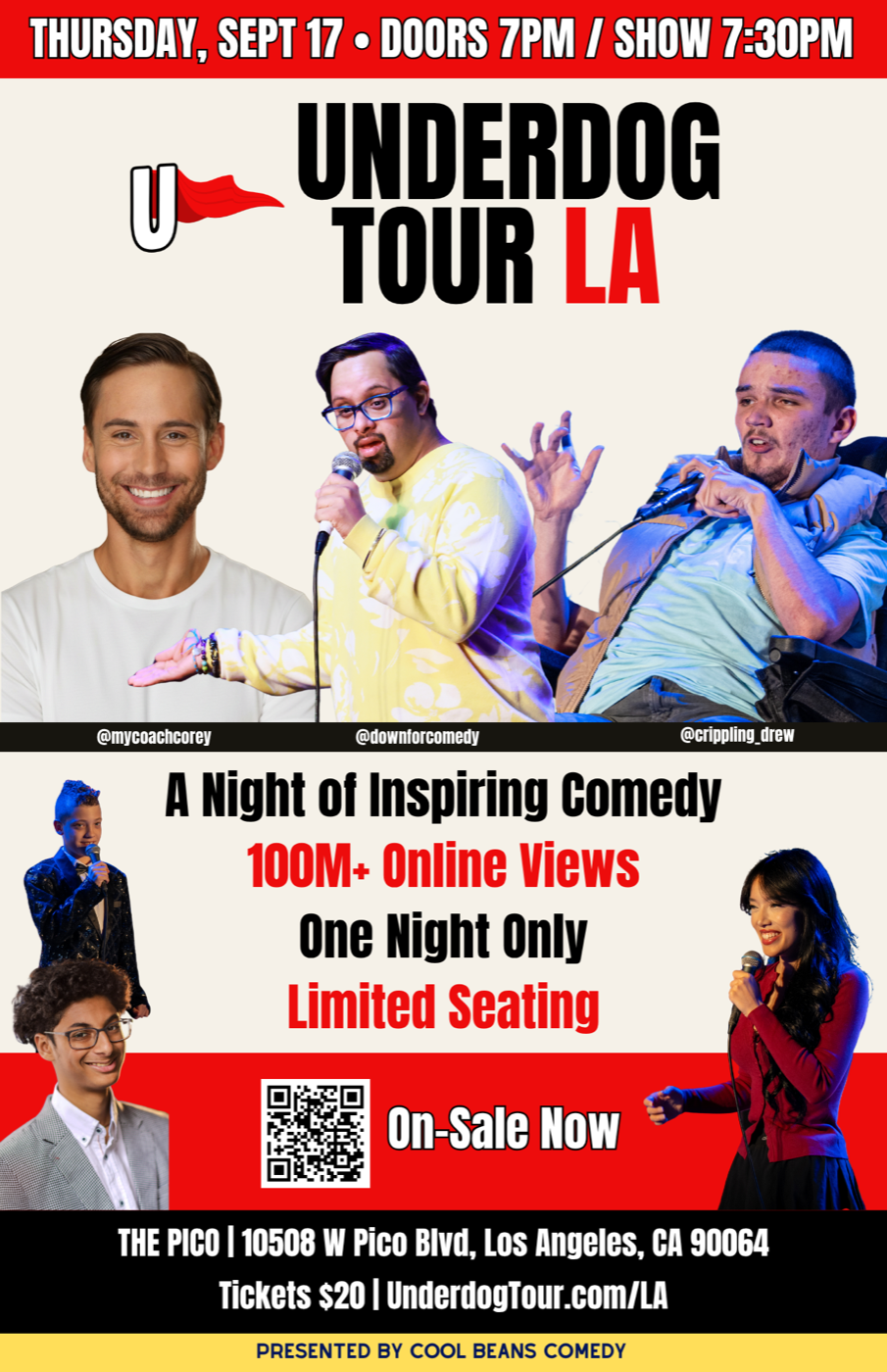 Underdog Tour LA flyer — Thursday Sept 17, The Pico, doors 7PM show 7:30PM