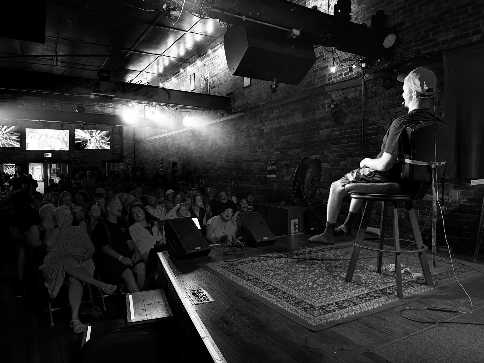 Drew performing on stage in Lincoln, NE