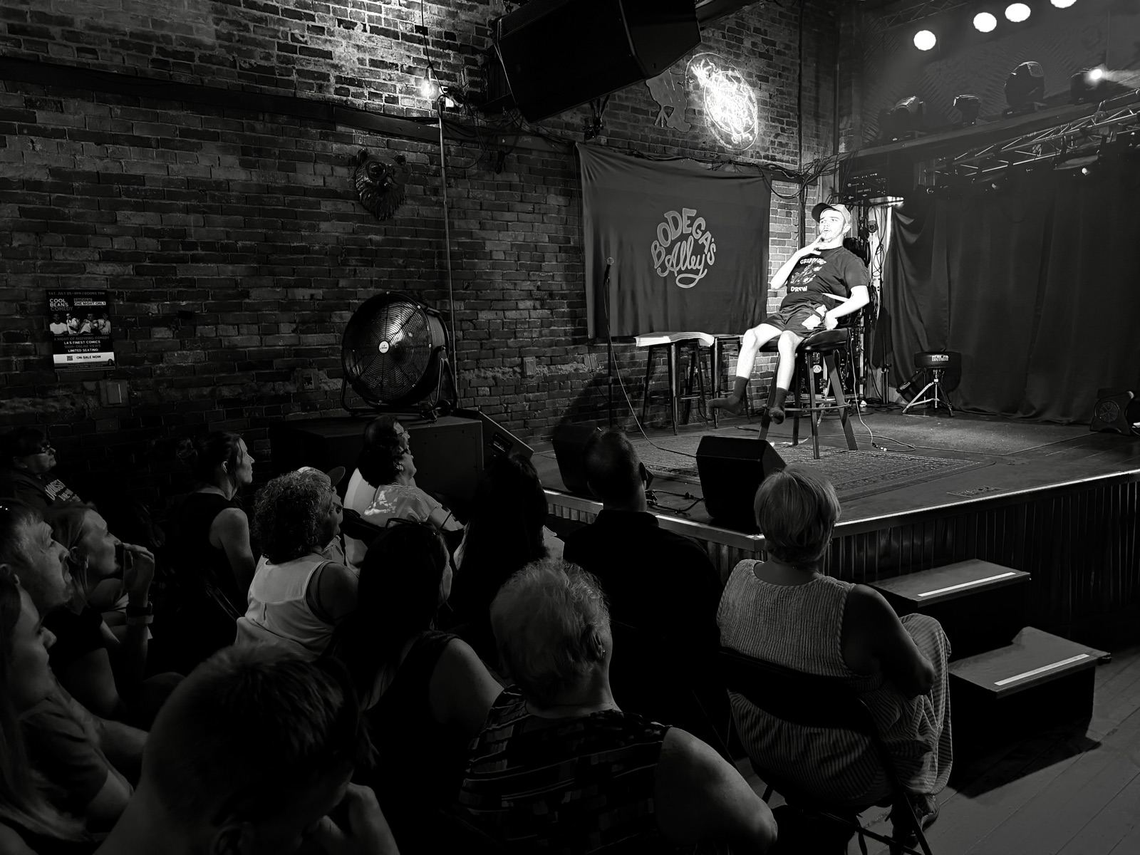Full room laughing at a show in Lincoln, NE
