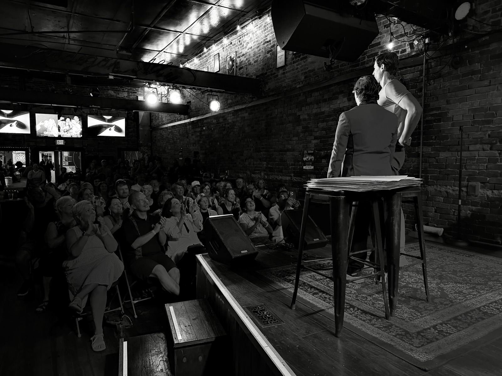 Crowd applauding on stage in Lincoln, NE